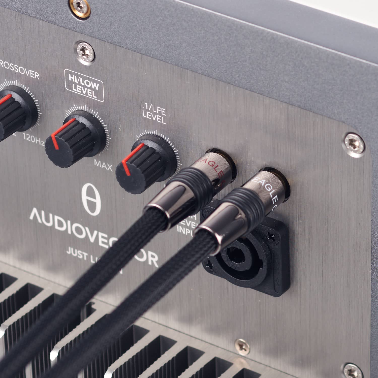 Eagle Cable by INAKUSTIK – 10041050 – Deluxe Y-Subwooferkabel| kraftvoller und dynamischer Klang, hoher Kupfergehalt | 5,0m in Schwarz | 2-fache Abschirmung - Vollmetallstecker| mit Geflechtschirm