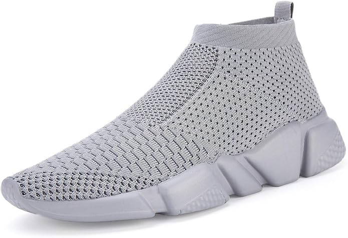 Santiro Mens Walking Shoes Breathable Knit Slip On Sneakers Lightweight Athletic Gym Shoes Casual Running Tennis Shoes
