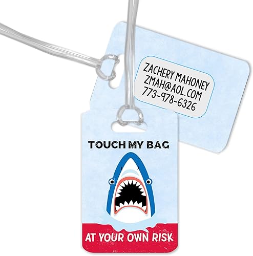 Miniatura 2 de Touch My Bag - At Your Own Risk - Funny Shark Kid's Luggage Tag