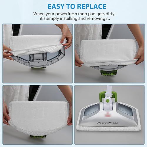 Miniatura 5 de Extolife Paquete de 10 almohadillas para mopa de vapor Bissell Powerfresh serie 1806 1940 1544 1440 2075A 2685A 2078 2181 2814, modelo 1940A 19404