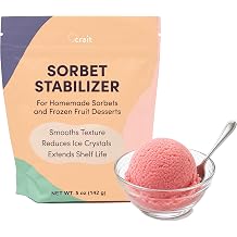 Sorbet Stabilizer Powder, 5 oz For Homemade Sorbets & Frozen Fruit Desserts Helps Smooth Texture, Reduce Ice Crystals & Improve Scoopability