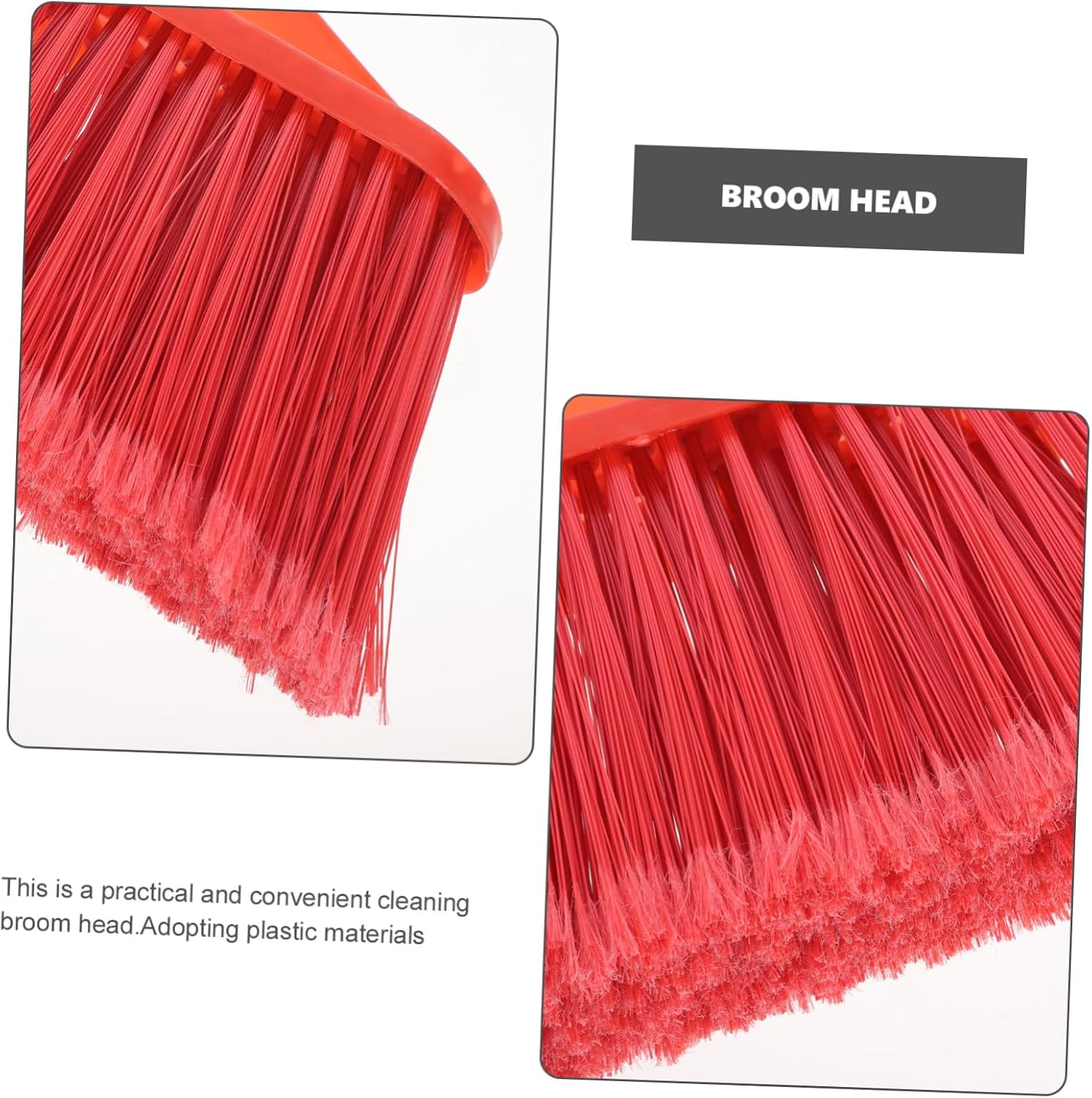 FOMIYES Plastic Broom Head Broom Replacement Head Stiff Bristle for Efficient Cleaning