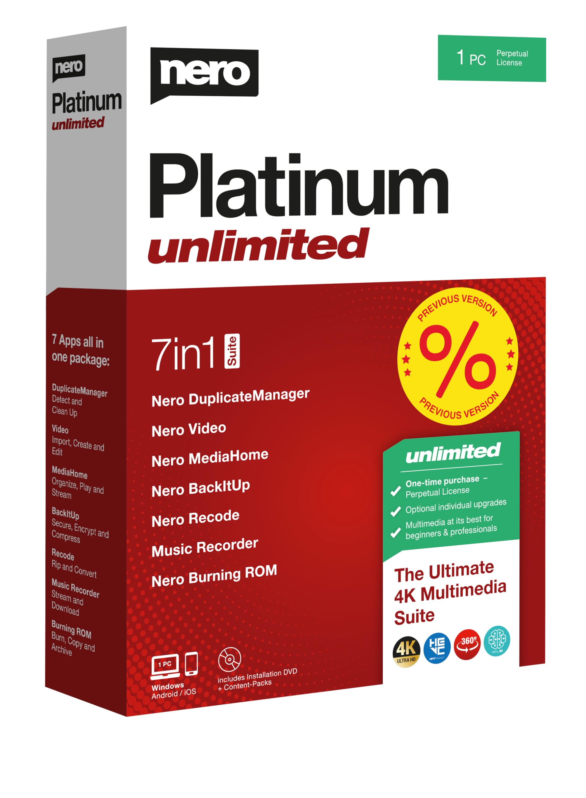 Nero Platinum Unlimited – Multilingual in 24 languages – Version 2020