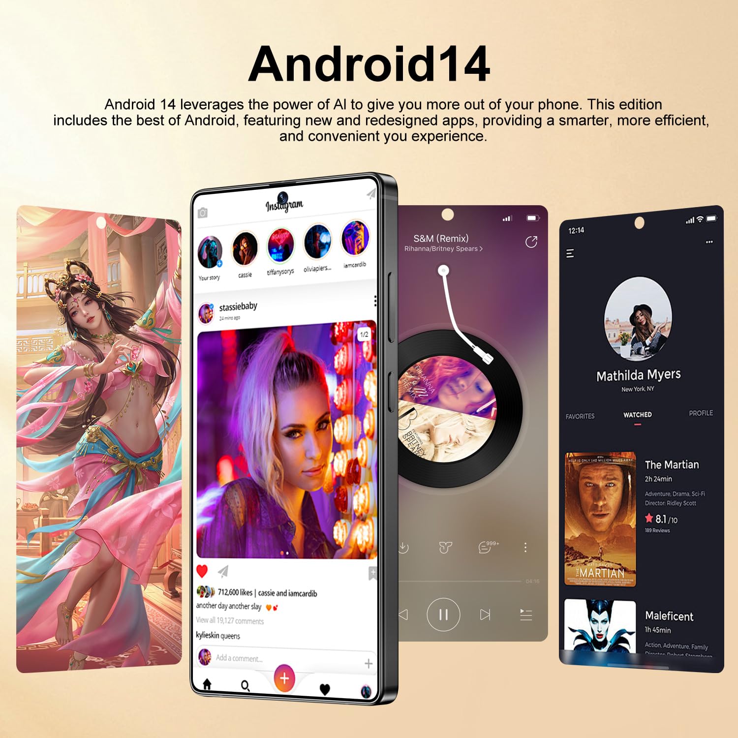 ULUCAN Smartphone S26 Ultra Global Version 5G, doppia scheda SIM, schermo HD da 7,3 pollici, 8000 mAh, cellulare impermeabile per esterni, supporta il riconoscimento facciale,Black-1TB