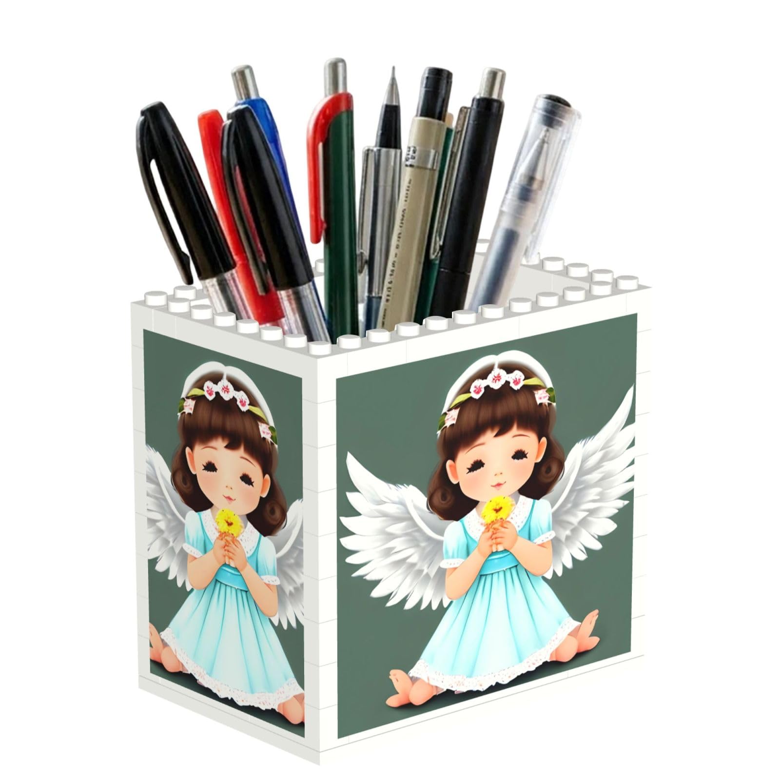 SXZVVBN Cute little angel Building Block Desk Tidy ABS Organiser