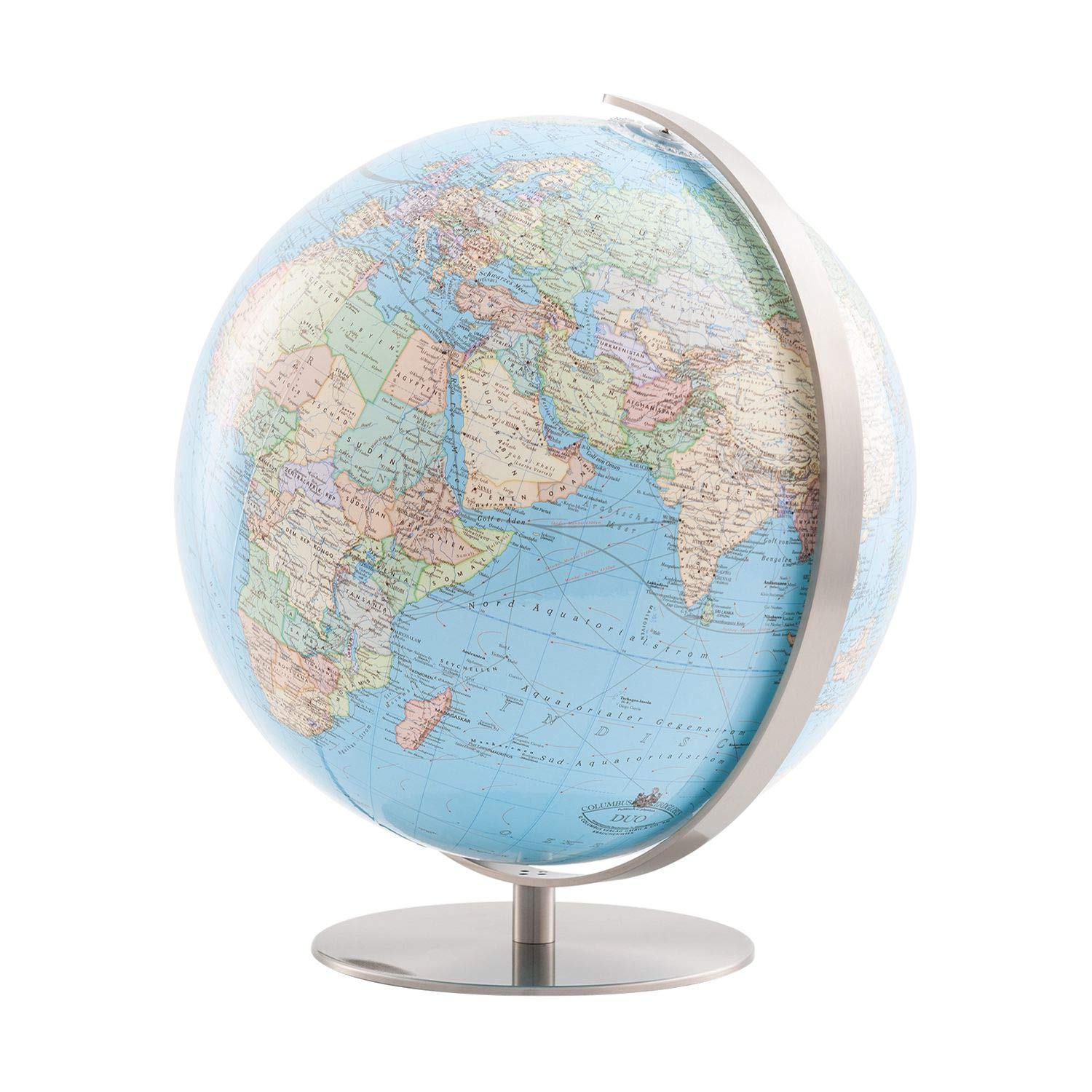Columbus DUO Leuchtglobus, 40 cm: OID-Code, handkaschiertes Kartenbild auf einer Acrylglaskugel, Armatur aus Edelstahl matt (Professional Line by ... anspruchsvoll und von bleibendem Wert)