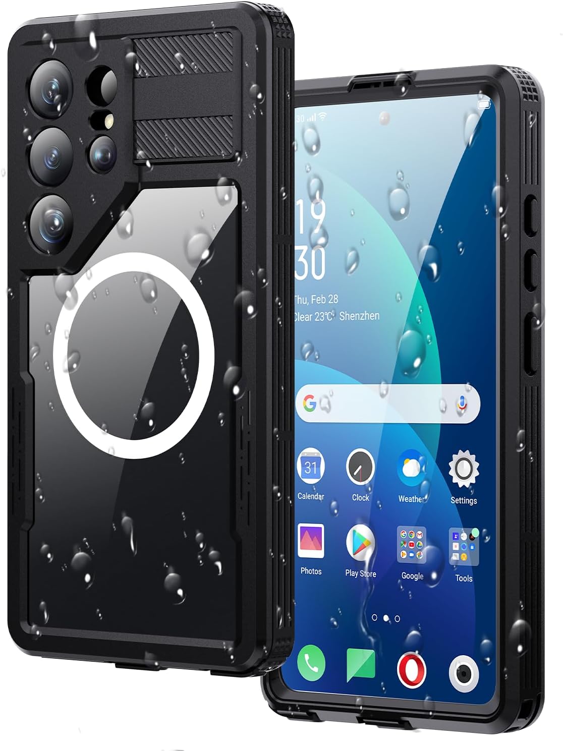 Designed for Samsung S26 Ultra Case Waterproof, Full-Body Protection Case with Built-in Screen and Cameras Protector, Military Shockproof and Dustproof Phone Cover for Samsung S26 Ultra (Black/Clear)