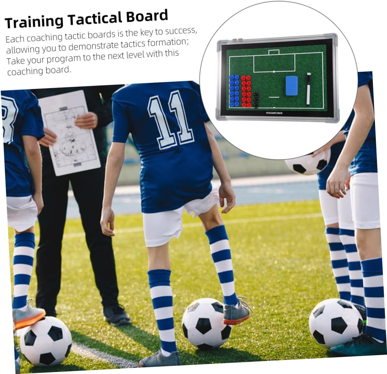 Soccer Training Board Football Tactical Aluminum Alloy Dry Erase Marker Board Sports Gear for Instructor Training and Match Strategy Planning