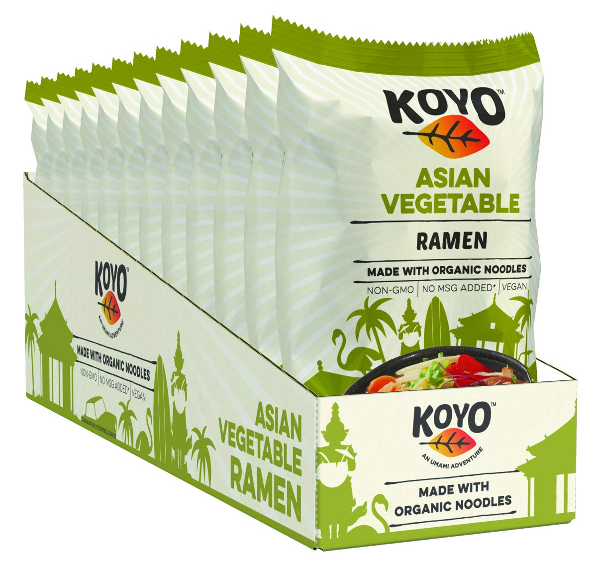 Koyo Asian Vegetable Ramen Soup, No MSG, 2 Ounces (Pack Of 12)