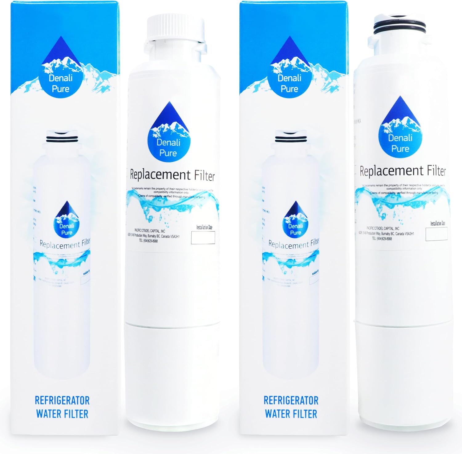 2-Pack Replacement for Samsung RF260BEAESP Refrigerator Water Filter - Compatible with Samsung DA29-00020B, DA29-00020A, HAF-CIN Fridge Water Filter Cartridge