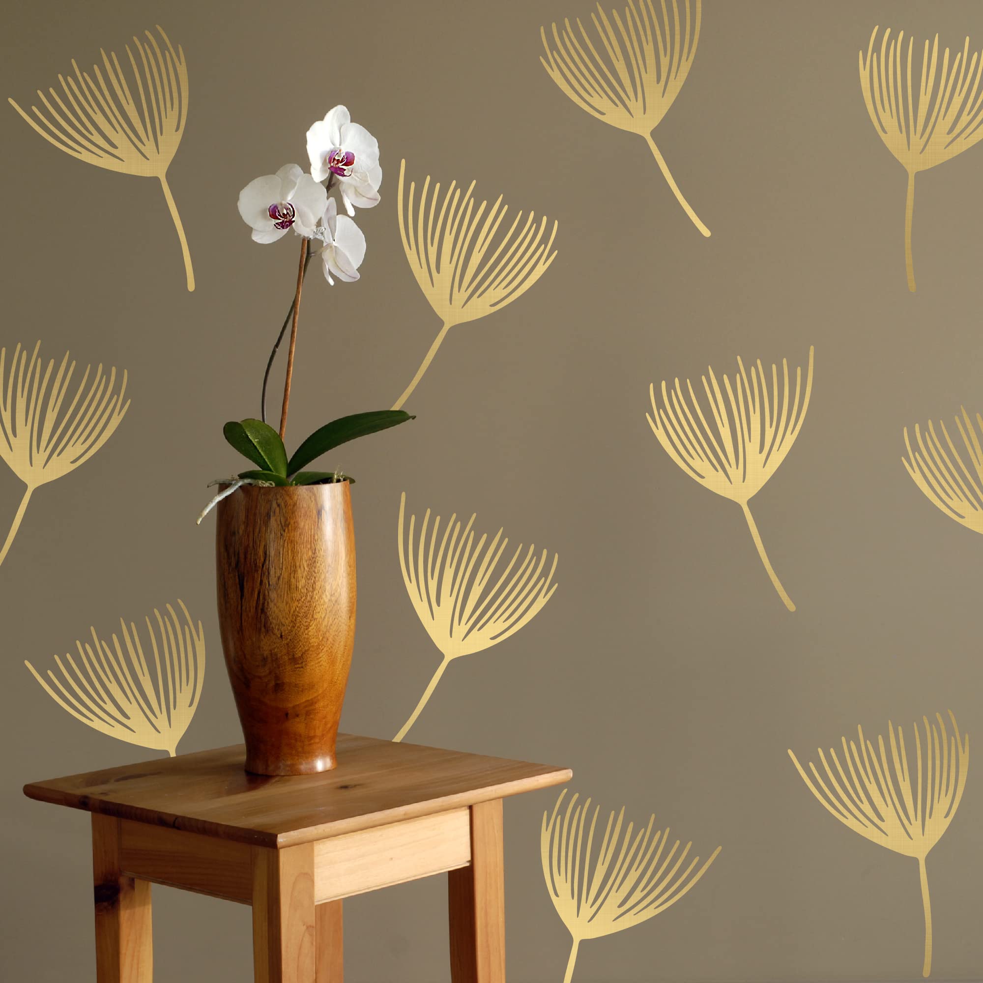 SHYJSHYJ A Room with Metallic Gold Vinyl Flowers Wall Decals - Image 2