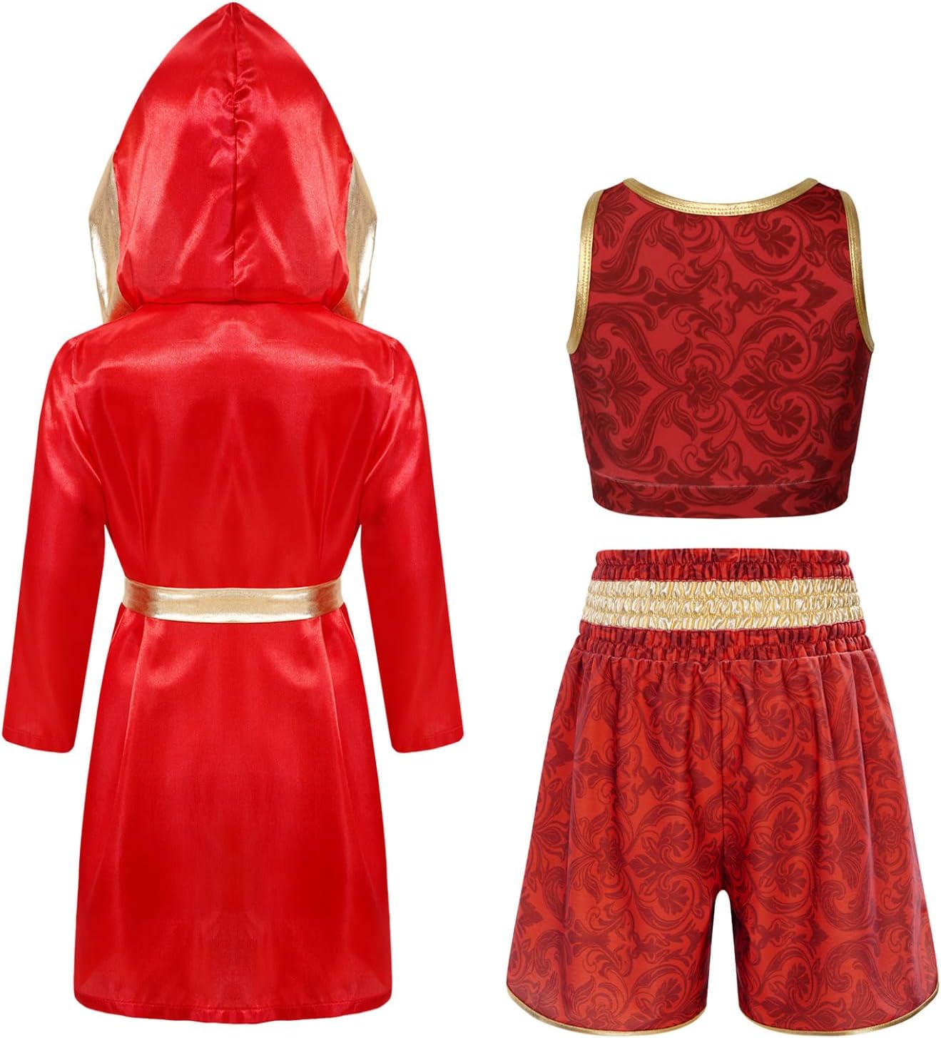 Girls Martial Art Outfits Fight Bottoms Mma Set Red 14 Years