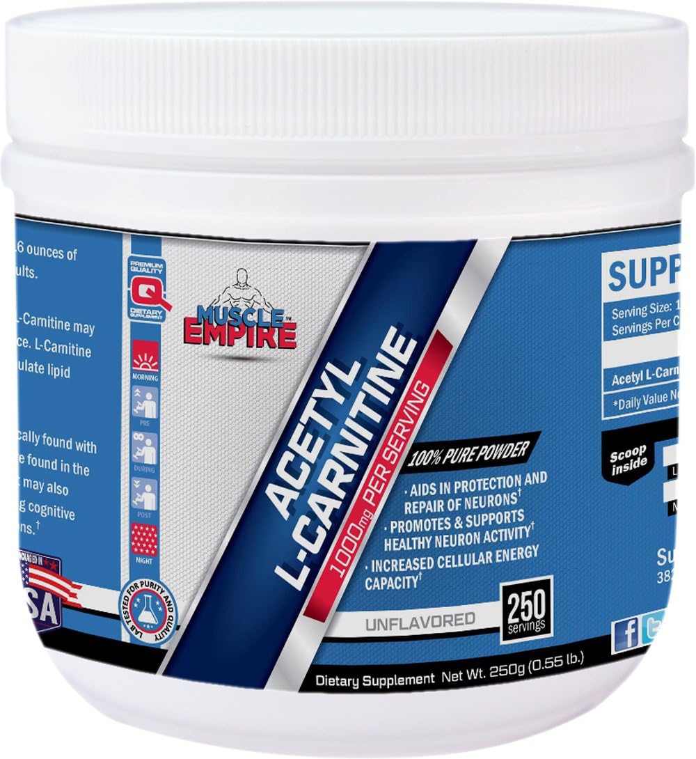 Acetyl LCarnitine (ALCAR) Powder (250 Grams) Muscle