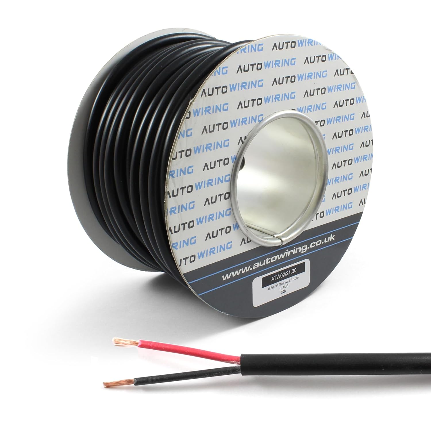 Automotive Round Twin 2 Core Cable 12v 24v Thin Wall Wire (11 AMP Rated 0.5mm²) 10/30/50/100 Metre (30M Roll) Automotive Round Twin 2 Core Cable 12v 24v Thin Wall Wire (11 AMP Rated 0.5mm²) 10/30/50/100 Metre (30M Roll)