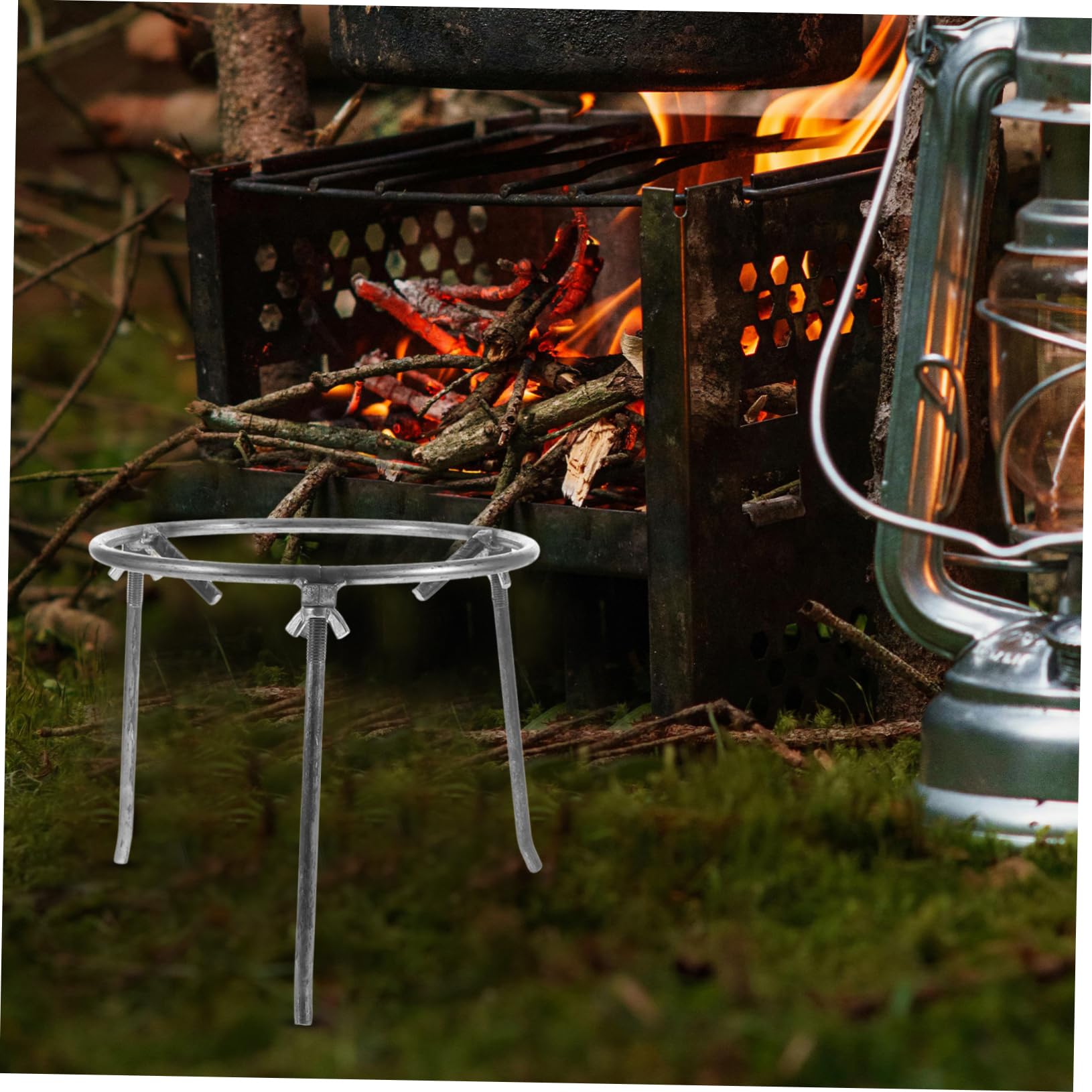 Toddmomy Trípode para Cocinar al Fuego y Soporte para Wok para Exterior, Desmontable y Estable en Acero, Adecuado para Fogatas y Camping al Aire Libre