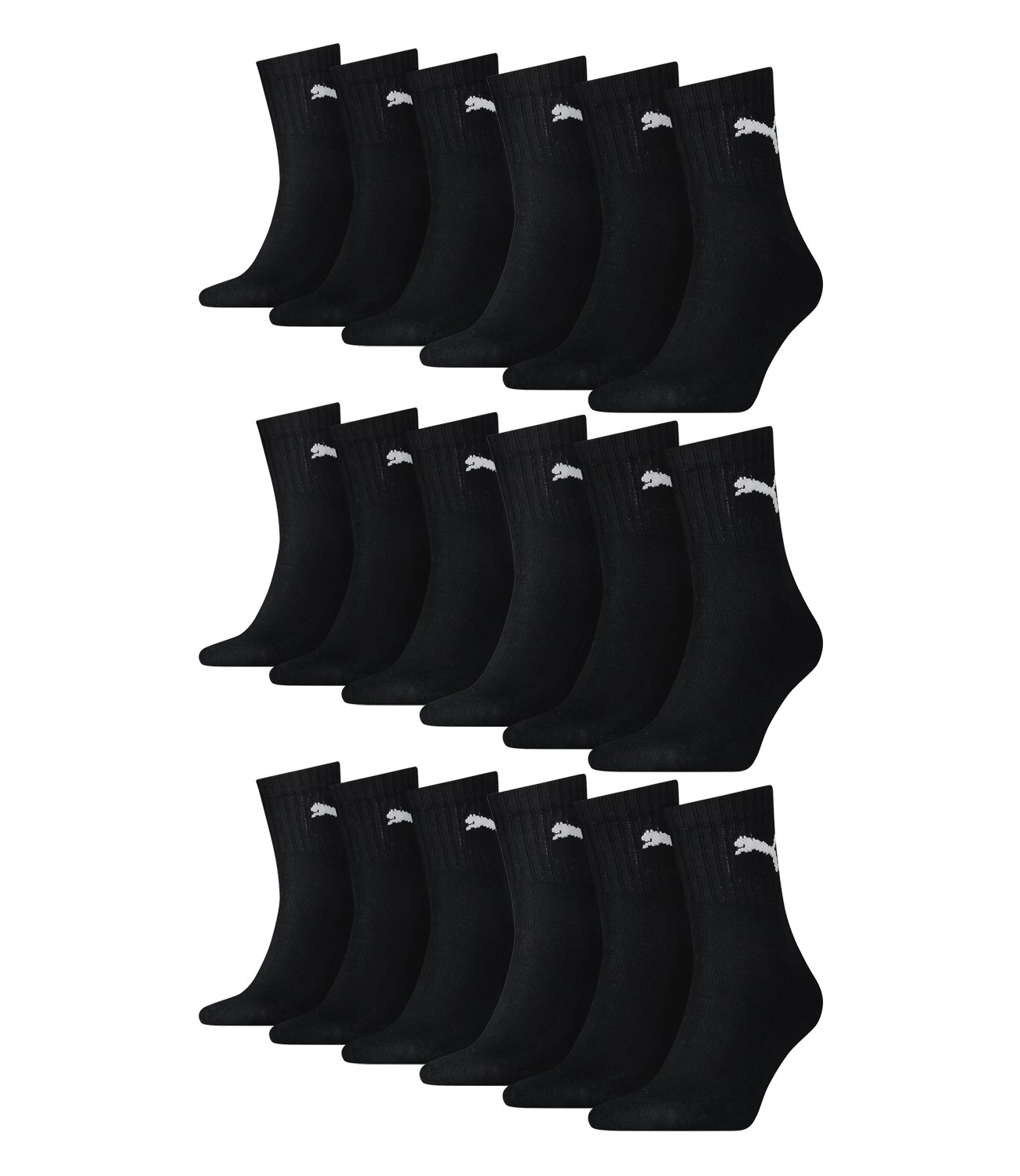 PUMA 18 Paar Socken Short Crew Sportsocken Tennis Socken Gr. 35-49 Unisex