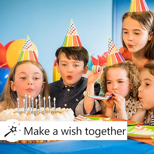 Miniatura 10 de Angel Flames - Velas de cumpleaños con llamas de colores cálidos para niñas (llamas rojas y moradas, 12 por caja, soportes incluidos)