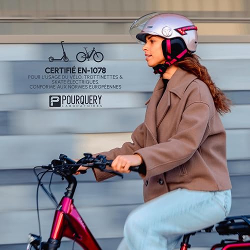 CASR Glow Casque Vélo & Trottinette, LED - Adulte Homme & Femme - Rose, M - 7