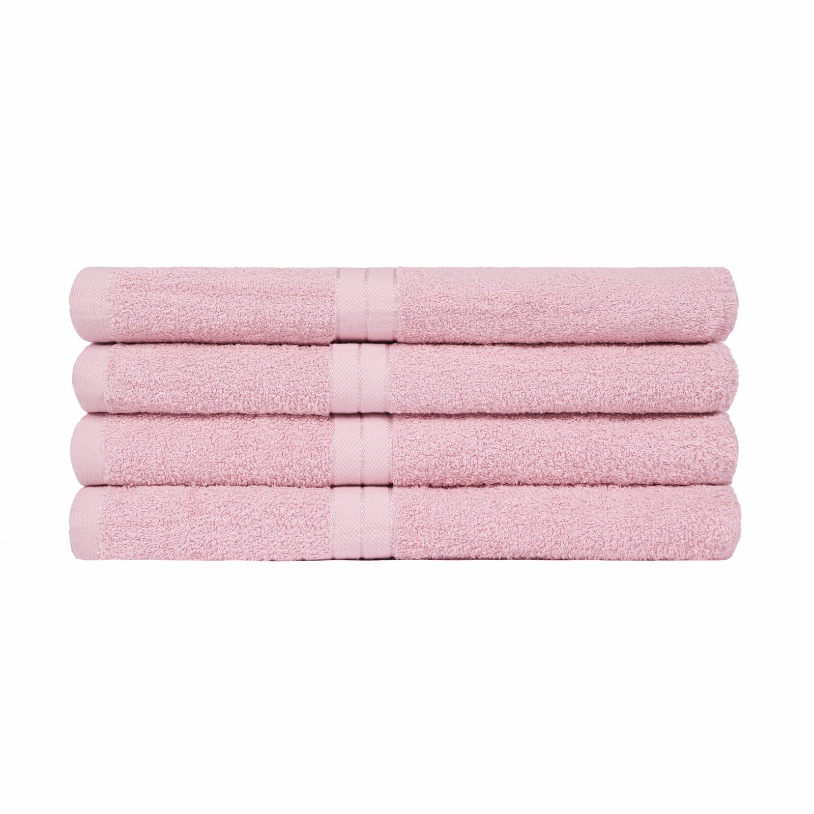 Brentfords 100% Cotton Bathroom Hand Towels - Premium Quality, Super Absorbent & Quick Drying Flannel - 50 x 80cm – Luxury Set of 4 - Blush Pink — image 1