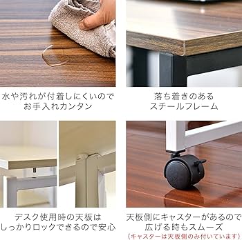 Amazon.co.jp: ottostyle.jp 折りたたみデスク 120cm×55cm×71.5cm