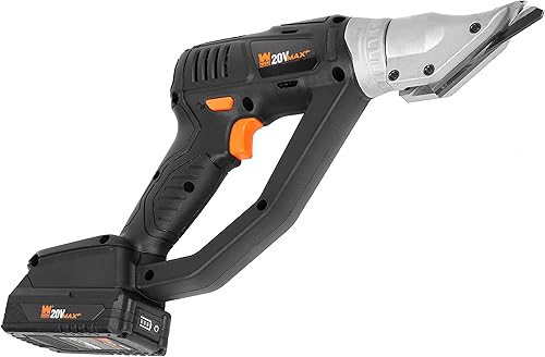 WEN Cizalla metálica inalámbrica, velocidad variable con batería de iones de litio de 20 V máx. 2.0 Ah y cargador (20314)