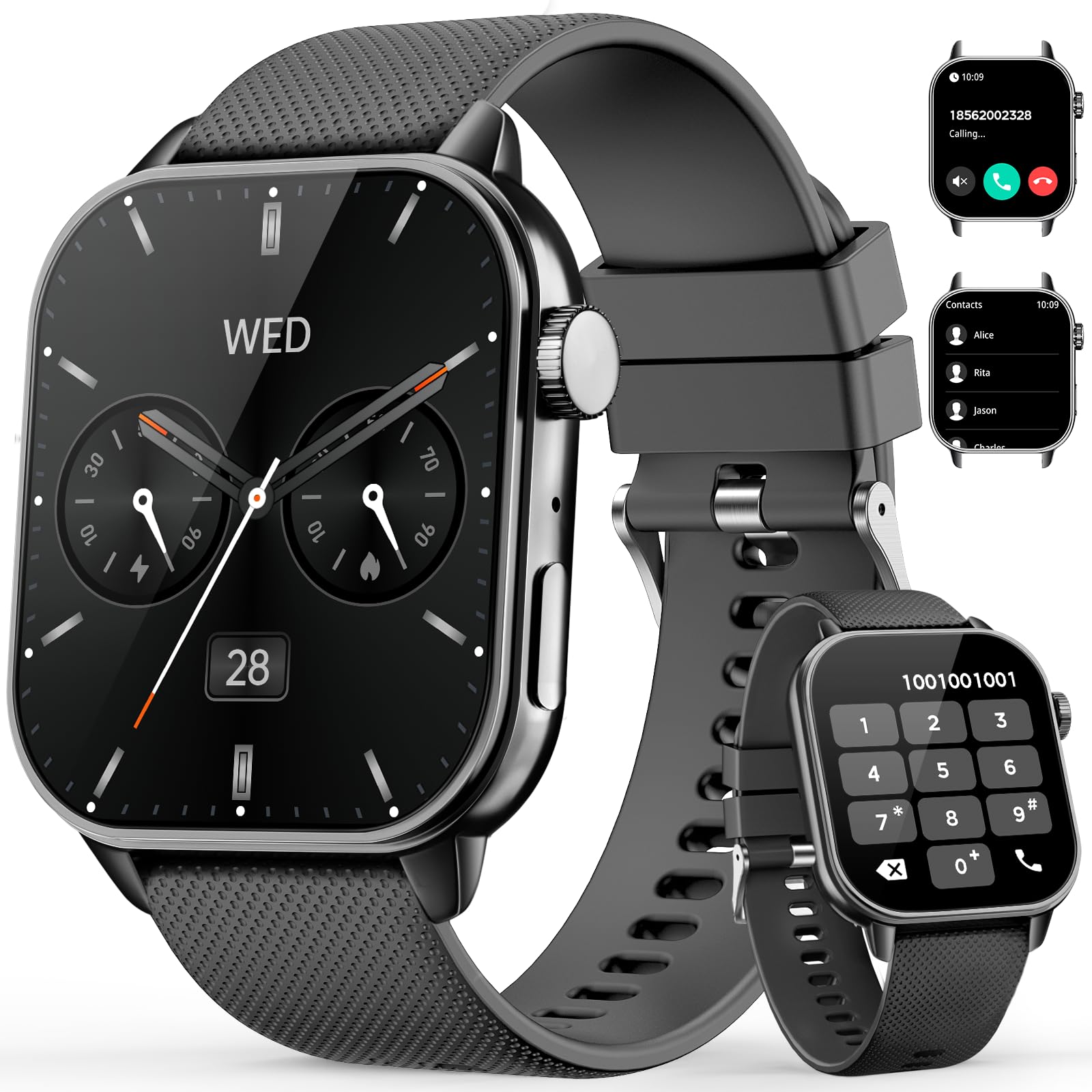 Smart Watch for Men Women 1 85 AMOLED HD Fitness Watch with 120 Sports Modes Bluetooth Call Heart
