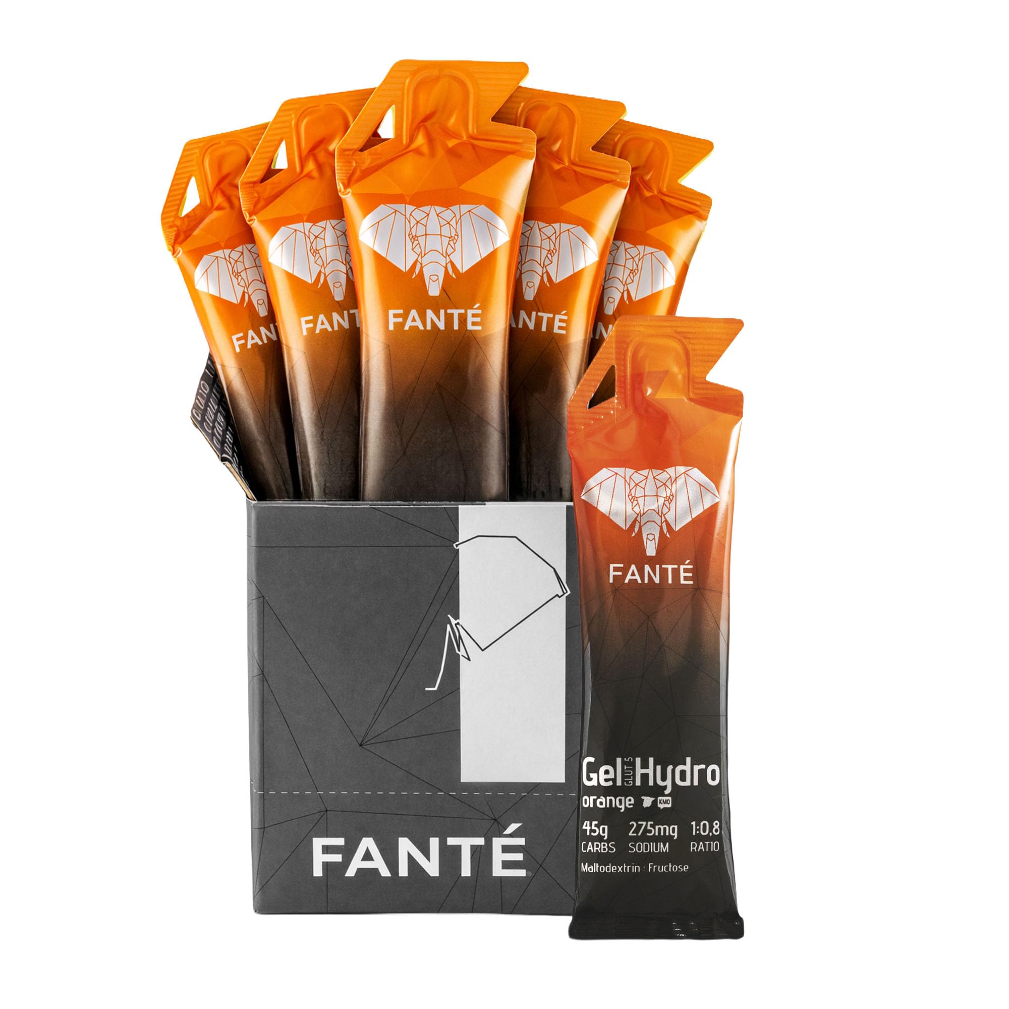 Gel Fanté Hydro 45 Naranja 275mg sodio | Gel Energético 45g | Hidratación + Energía Natural | Naranja Real | Sin Cafeína y sin conservantes. (6)