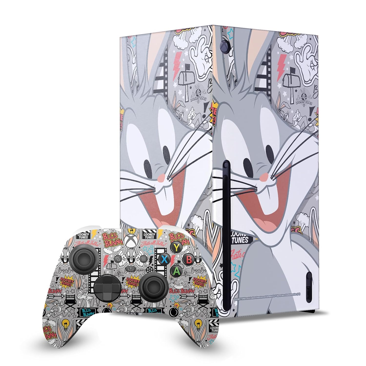 Head Case Designs Officially Licensed Looney Tunes Bugs Bunny Graphics and Characters Game Console Wrap and Game Controller Skin Bundle Compatible With Xbox Series X