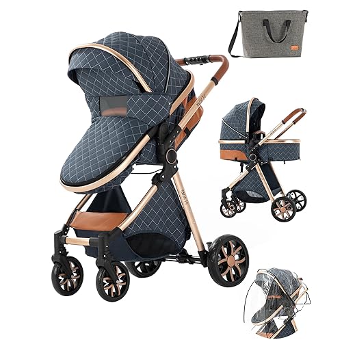2 en 1 Sistema de viaje para bebé, cochecito de bebé, cochecito de bebé estándar, carrito de viaje de bebé, portátil, plegable, marco de aluminio,