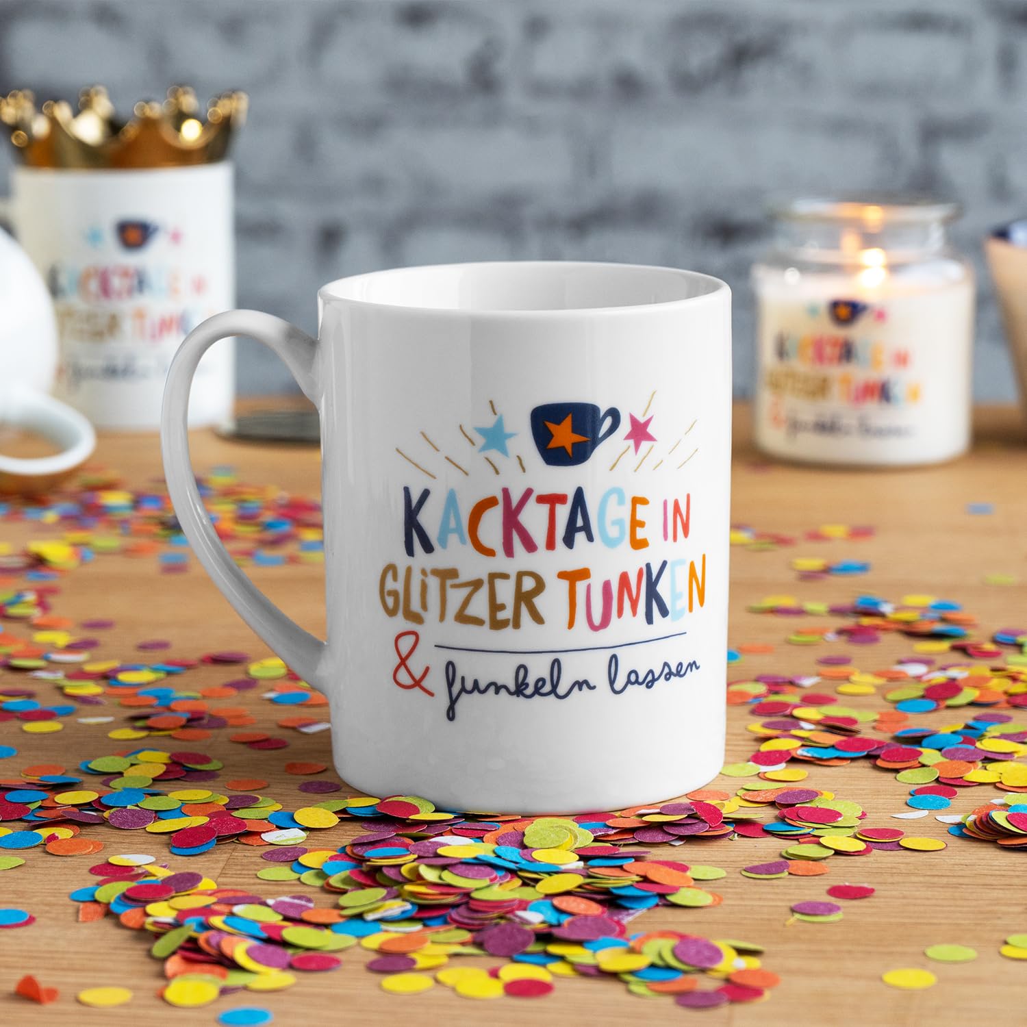 H:)PPY life 47376 - Taza XL de porcelana (60 cl), diseño de flores (Paquete de 4)
