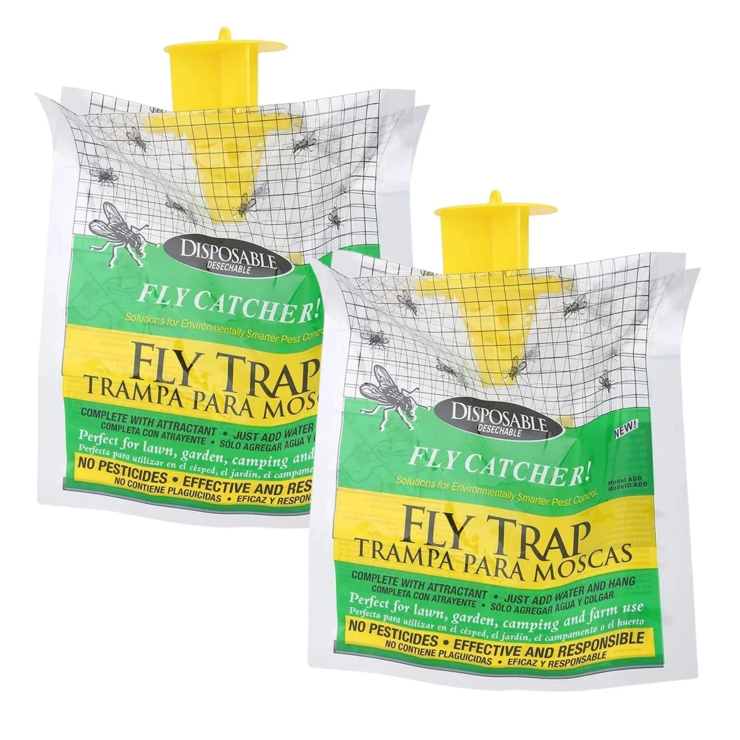 Hanging Fly Trap Glue Strips, Non Toxic Insect Killer for Flies, Wasps & Bugs, Indoor Outdoor Fly Paper Rolls for Home & Garden (Fly Trap Bag)