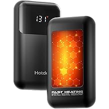 Hotdot Hand Warmers Rechargeable 2 Pack, 3 Heat Levels (104&ndash;121&deg;F), Real-Time Temp &amp; Battery Display, Electric Hand Warmers, Fast Heating, Fits in Gloves/Pocket, Gifts for Women &amp; Men