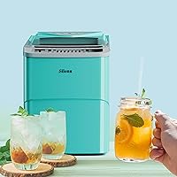 Vista 13 de Silonn - Máquina de hacer hielo para encimera, 9 cubos listos en 6 minutos, 26 libras en 24 horas, autolimpiable, cuchara de hielo y canasta, 2