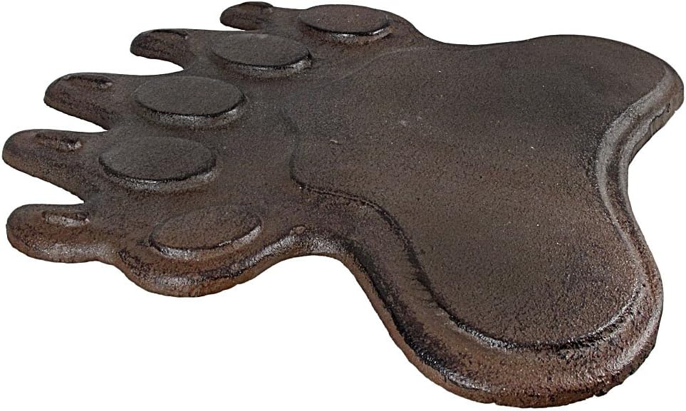 Things2Die4 Cast Iron Bear Footprint Garden Stepping Stone