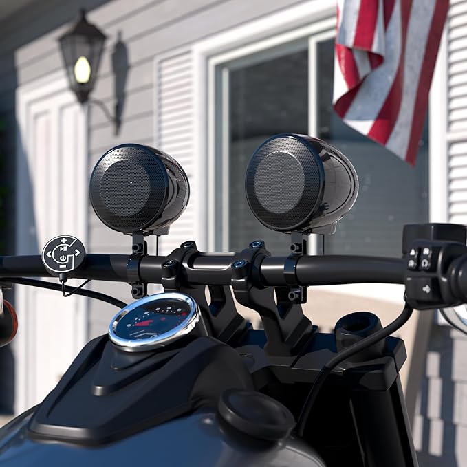 Parlantes GoHawk para Moto Bluetooth Impermeables con Amplificador miniatura 4