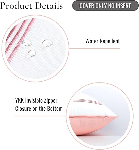 Miniatura 5 de Hofdeco Premium Funda de almohada Coastal Patio para interiores y exteriores, 20 x 20 pulgadas, repelente al agua para patio trasero, sofá, línea