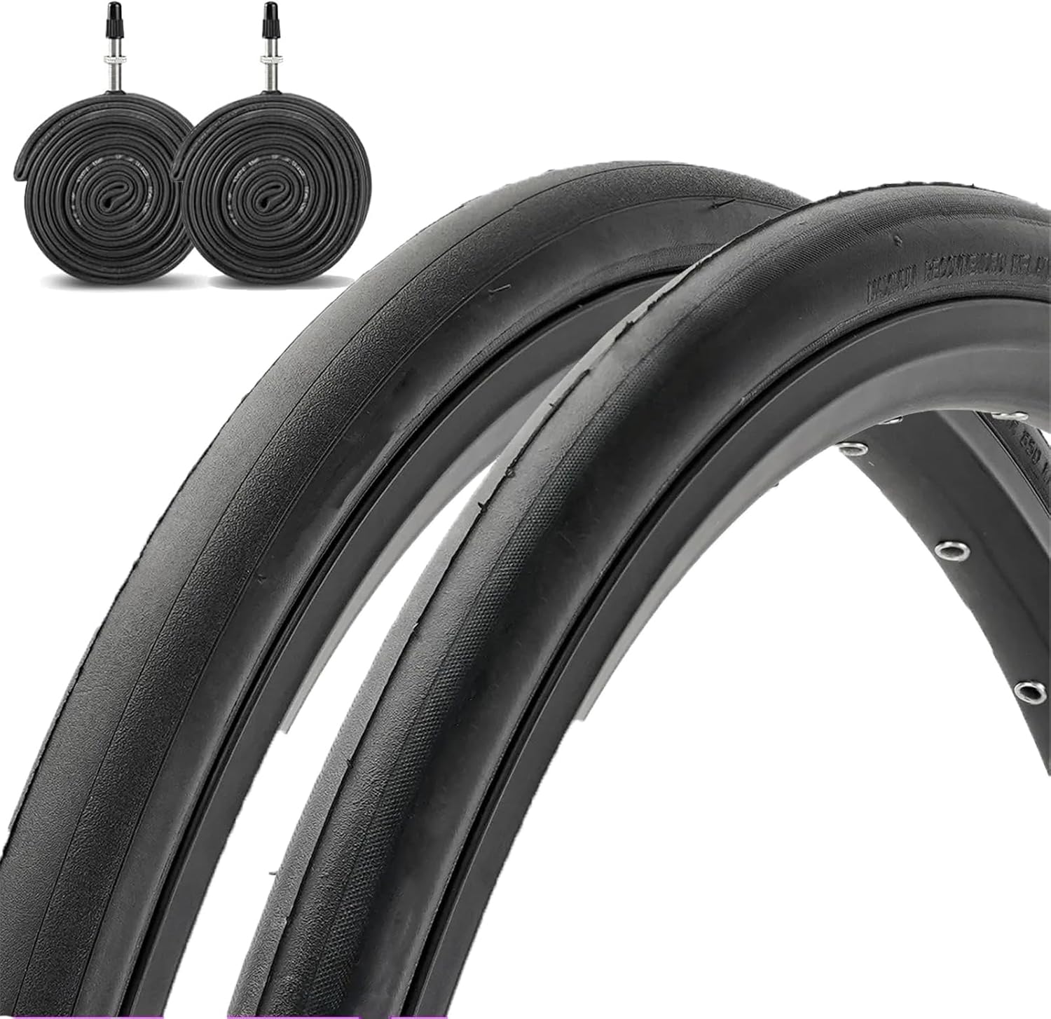 MIMIRACLE 2-Pack 700x25/28c Road Bike Folding Tires with 2-Pack Tubes