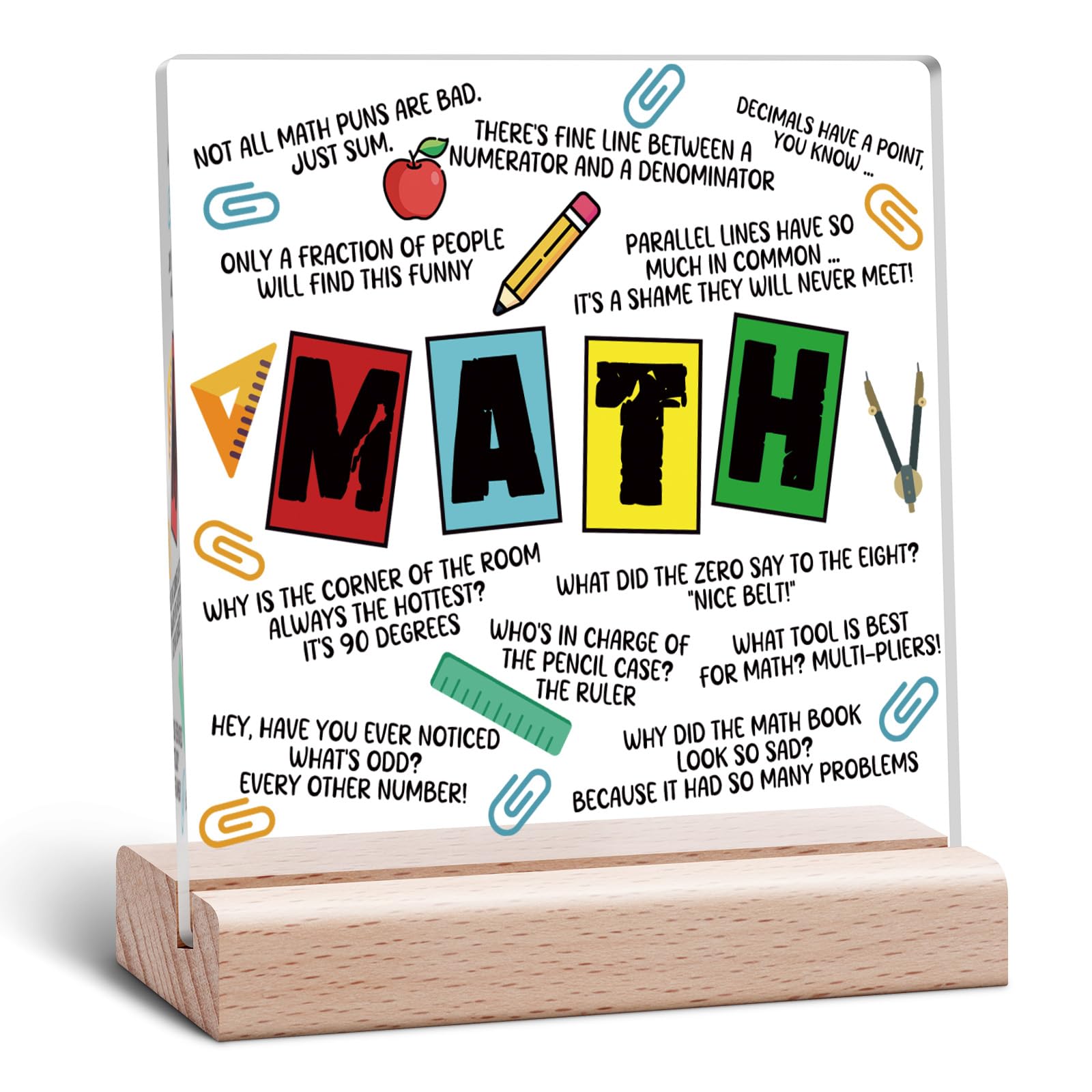 Math Teacher Gifts for Women Men Teacher Appreciation Gifts Acrylic Desk Decorative Sign Teacher's Day Birthday Christmas Back to School Graduation Retirement Gift for Mathematics Teachers