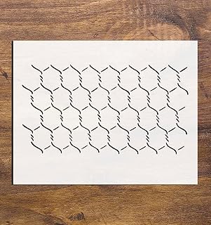 Chicken Wire Chain Link Fence Reusable Stencil 11x8.5 – Arts & Crafts Material Scrapbooking Stencil, Graffiti Template for Decorative DIY Crafts