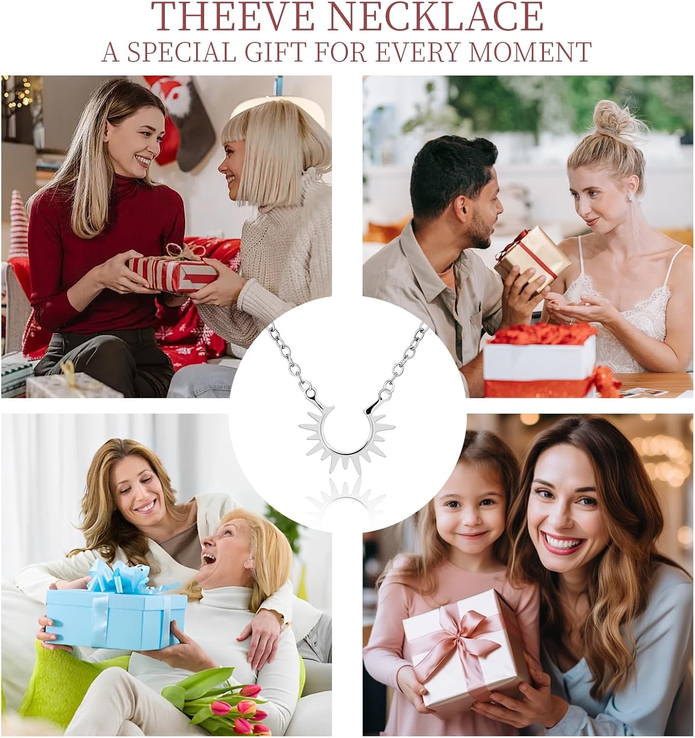 THEEVE Cute Pendant Dainty Gold Necklace for Women | 14k Gold & SIlver Plated Womens Necklaces with Bracelet | Small Love Waterproof Necklaces for Women - Image 6