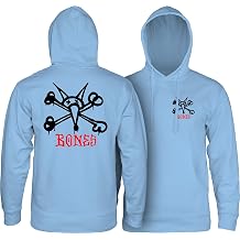 Powell Peralta Rat Bones Hoody Sweatshirt, Blue Aqua, Extra Large