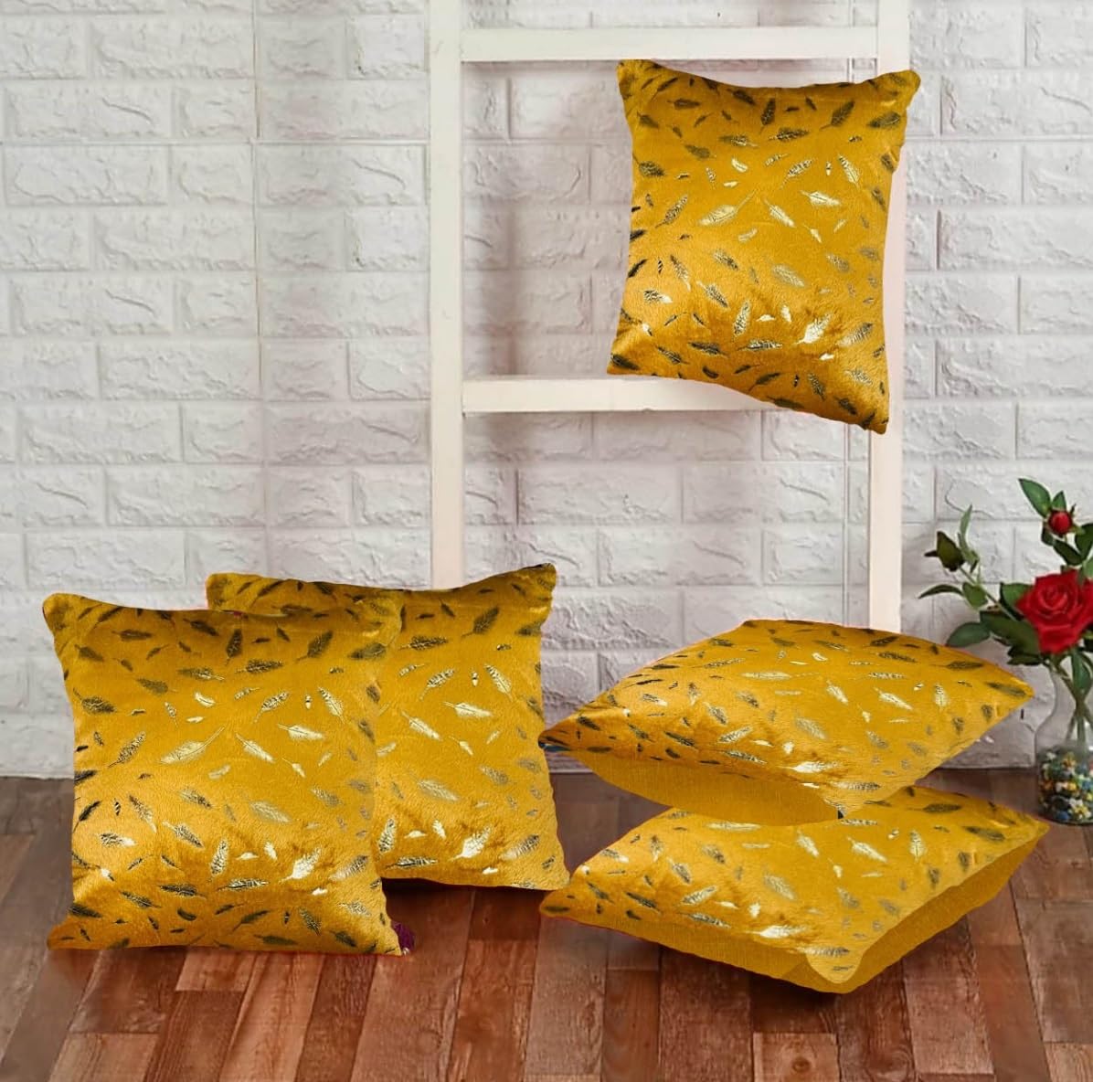 A CUBE LUXURY SOLUTION Soft Velvet Fabric Feather Print Decorative Faux Fur Cushion Covers 12x12 Inch Set of 5 for Couch, Sofa, Bed (B0CKLCK5M9) Amazon Price History, Amazon Price Tracker