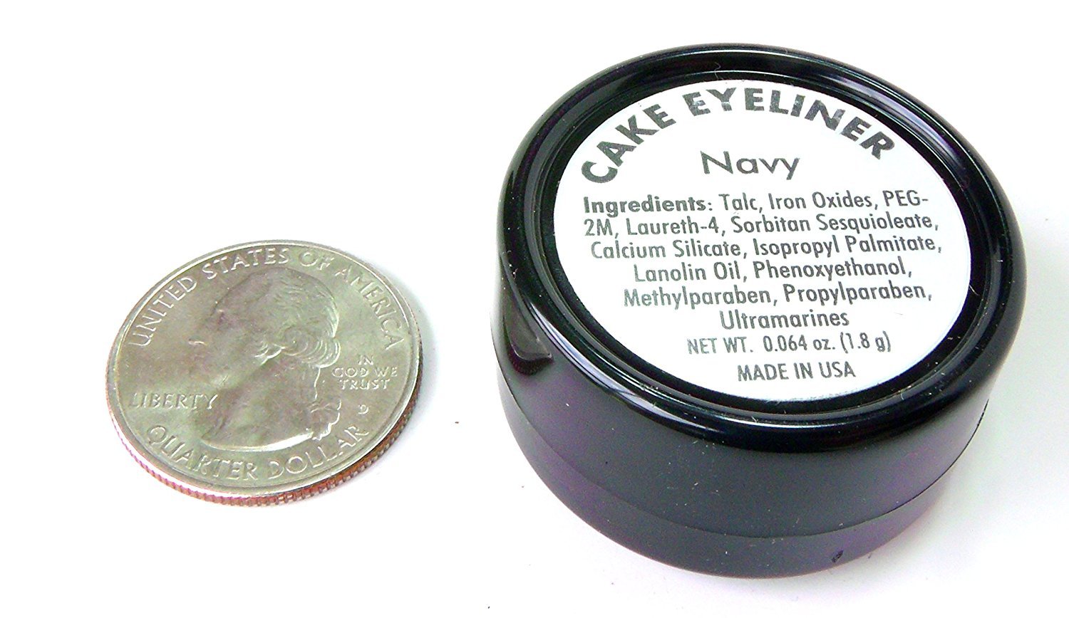 Matte Cool Dark Navy Blue Cake Eyeliner & Pressed Eyeshadow, Water Activated Powder; Gluten & Cruelty Free - Image 3