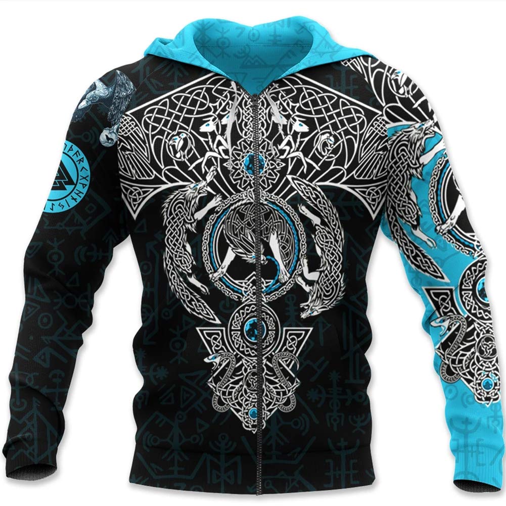 Sweat Viking homme loup d'Odin idéal pour vos sorties décontractées en moto