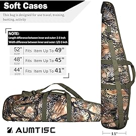AUMTISC Soft Rifle Case, Shotgun Carrying Bag, Gun Cases for Scoped Rifles with Adjustable Shoulder Sling and Pocket, Green 44