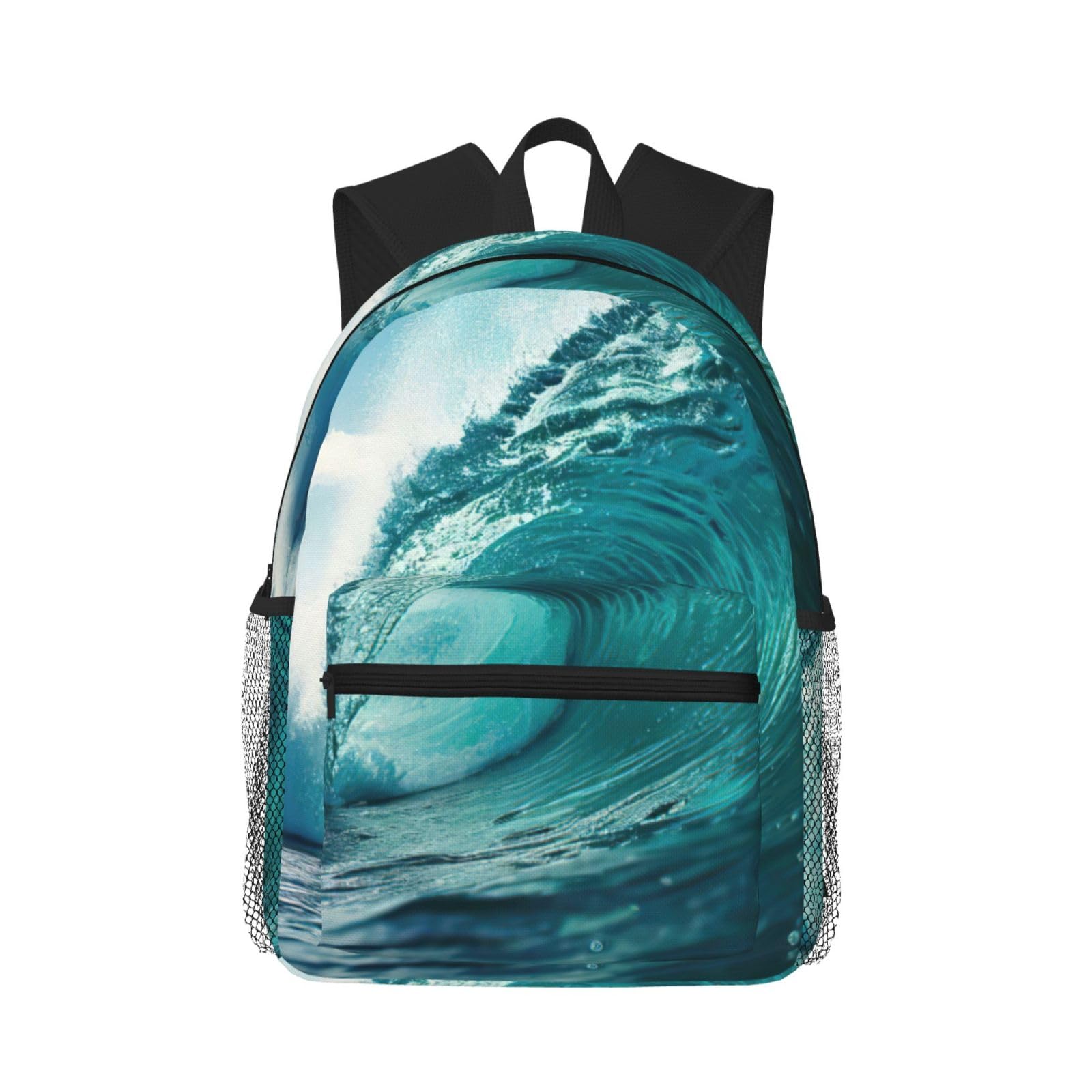 Sac à dos léger Ocean Green Wave unisexe pour voyage et ordinateur portable - 8