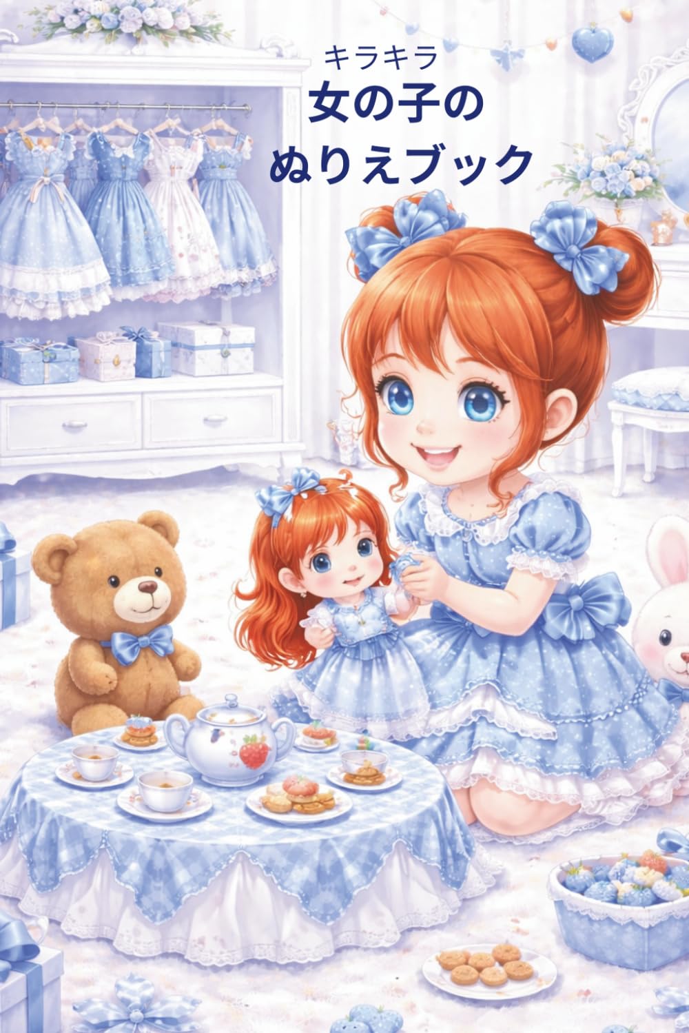 キラキラ女の子のぬりえブック