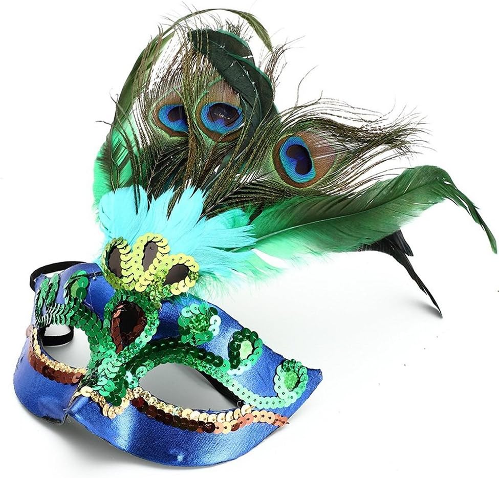Party Mask Woman Female Masquerade Masks Luxury Peacock Feathers Half Face Mask Party Cosplay Costume Halloween Venetian Mask