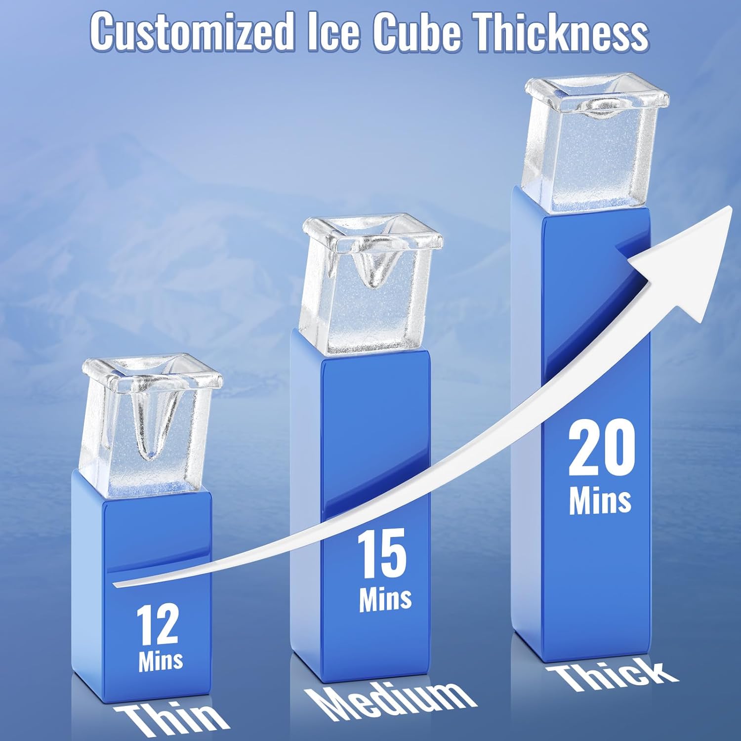 Commercial Under Counter Ice Maker Machine, 80 LBS/Day with 25 LBS Storage Bin, 15'' W Built-in & Freestanding Ice Maker, Auto-Cleaning, Ideal for Commercial Home Bar