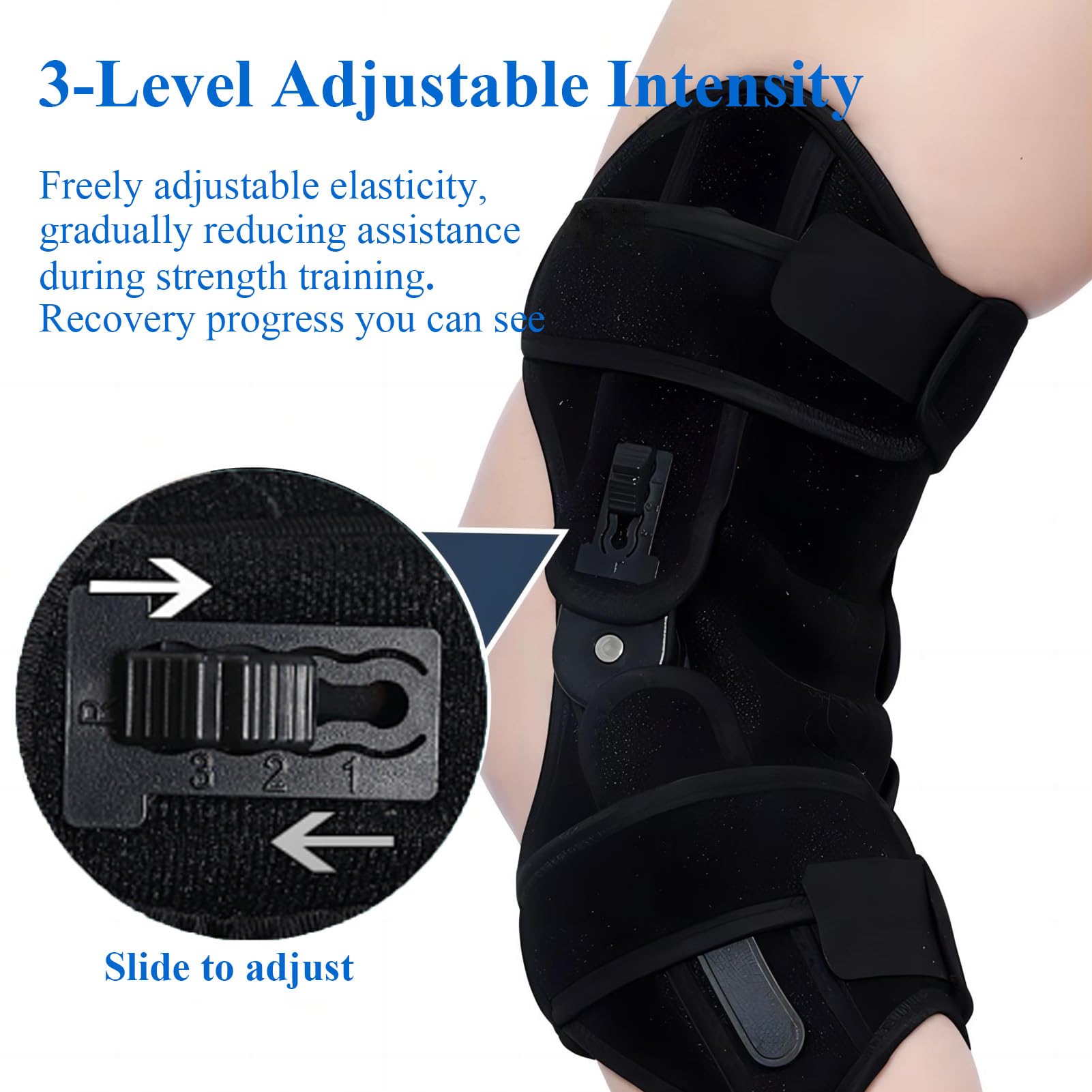 Genouillère Ajustable Bandage Support pour Genou, Genouillère de Soutien pour Marcher, Soulager Douleur Genou, Réduction Pression Genou pour Personnes Âgées, Sport, Stabilise Rotule,Gris